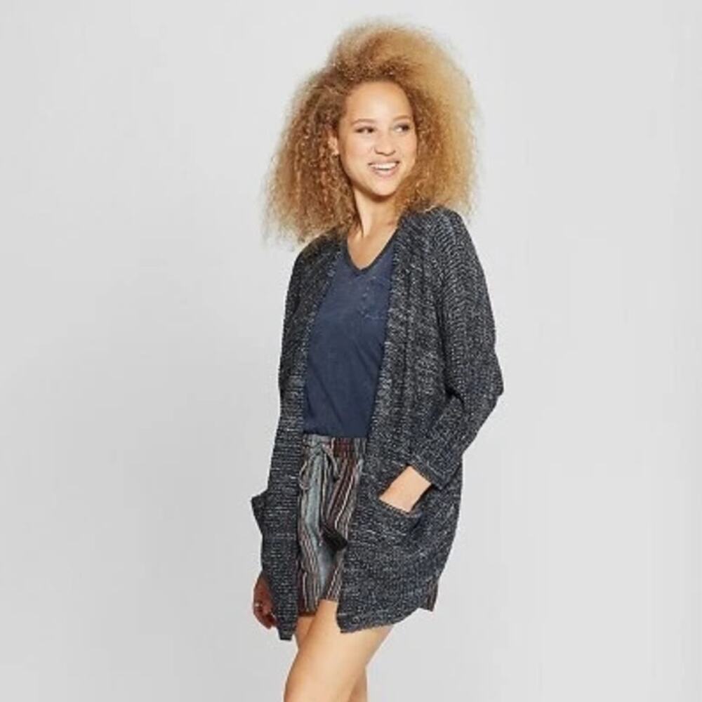 Universal Thread Open Front Knit Cardigan Kimono Size L Dolman Relaxed Fit Boho